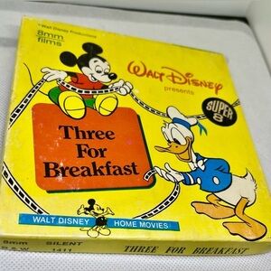 1960’s Walt Disney Three for Breakfast 8 mm Super Film Chipmunks Mickey Mouse